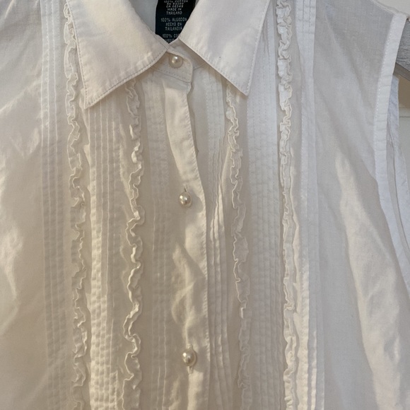 Ralph Lauren white ruffle blouse - Picture 3 of 3
